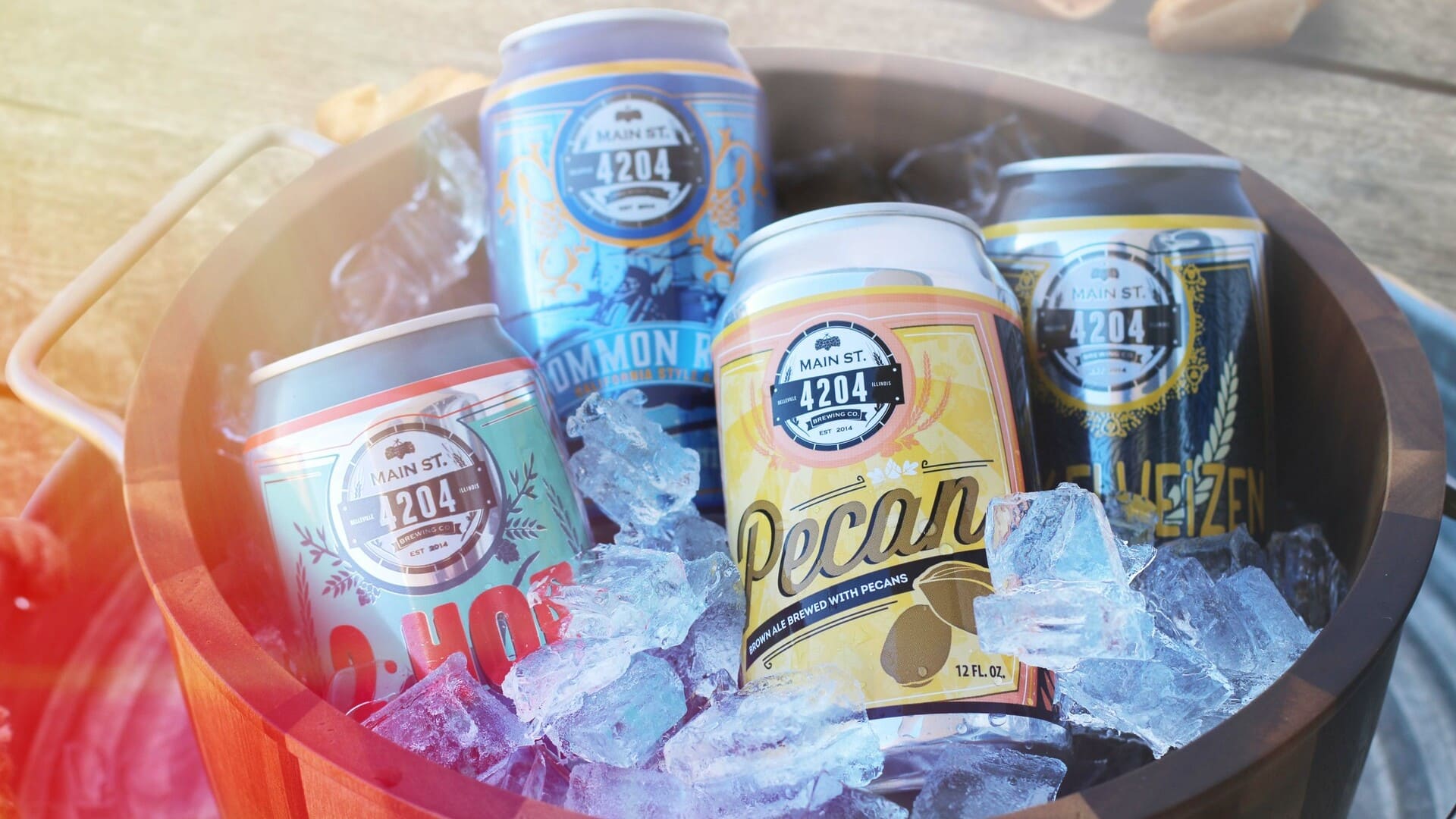 beers in a bucket of ice